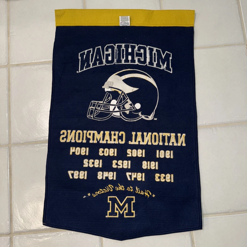 Michigan University Wolverines Football Dynasty 24x36 Wool Banner Winning Streak - Image 3 of 4