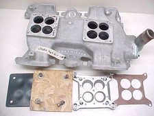 56 - 60 Pontiac Offenhauser 2x4 Aluminum Intake Manifold 5029 W5028a Housing