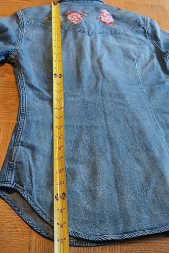 Vtg Polo Ralph Lauren Floral-Embroidered Western Womens' Denim Shirt S/P NOS - Picture 10 of 14