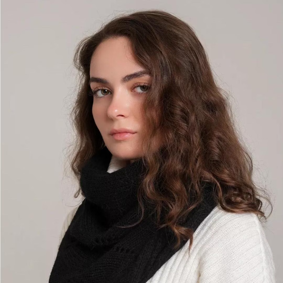 Winter angora wool headscarf women Knit head scarf