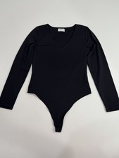 Aritzia Babaton Contour Long Sleeve Bodysuit Sz L Black