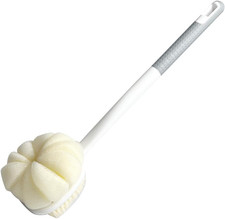 Shower Body Brush Soft Bristles and Loofah Long Handle Back Scrubber Bath Mes...