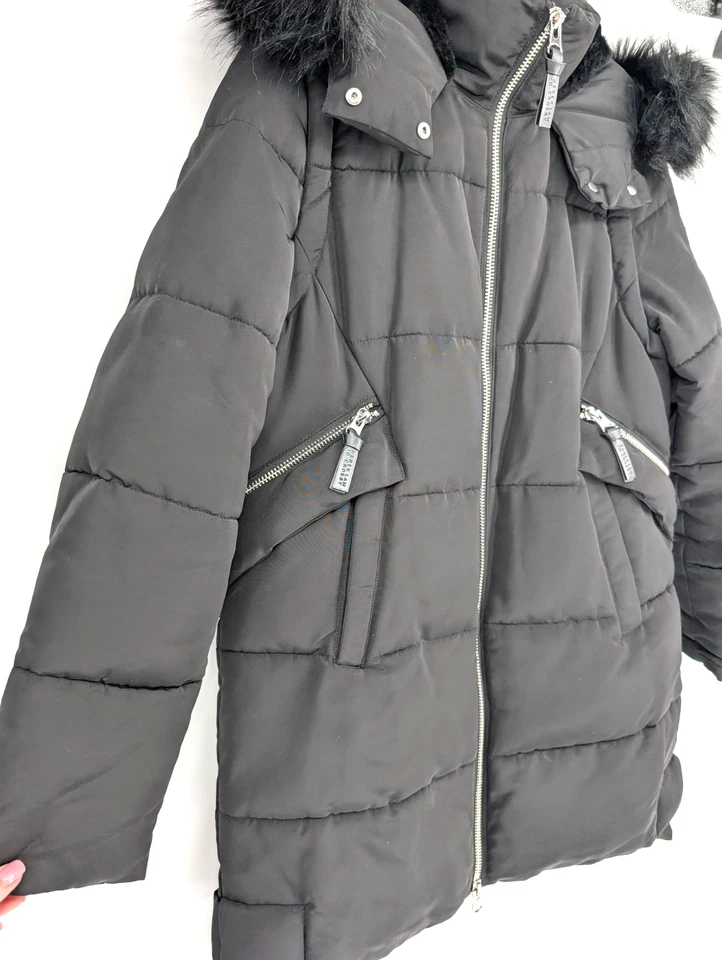Derek Lam 10 Crosby Mujer Negro Convertible Puffer Parka A Chaleco Abrigo Capucha Med Foto 4 de 4