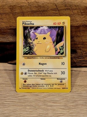 Pikachu Non Holo - 58/102 Base Set - Deutsch - Excellent - Pokemon 
