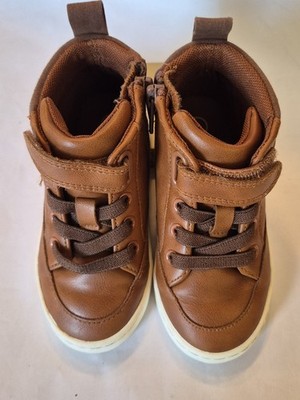 Cat & Jack Toddler Sneaker Boots Size 8, Medium Brown Faux Leather 