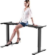 Adjustable Dual Motor Electric Standing Desk Frame, 330Lbs Capacity, Black