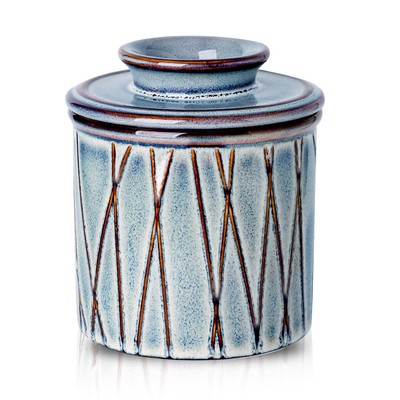 Ceramic Butter Crock, French Butter Dish with Lid for Countertop, Butter Croc...