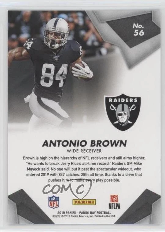 2019 Panini Day Rainbow Spokes /50 Antonio Brown #56 - Image 2 of 2
