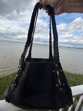 Borsa a tracolla Gucci Nera Guccissima in pelle media Horsebit Pelham