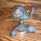 VINTAGE SOLID BRASS SNAIL OUTDOOR FAUCET SPIGOT BY WHITE SWAN USA Very Heavy