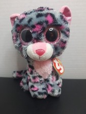 Ty Beanie Boo TASHA the Pink & Grey Leopard 6" NEW MWMT Plush Stuffed Animal Toy