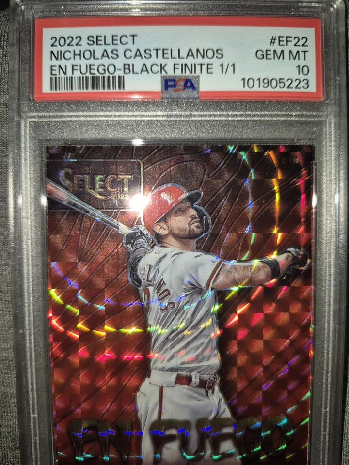 Panini Select En Fuego 2022 Nick Castellanos #EF22 🔥 Negro FINITO 1/1 PSA 10!!️ Foto 3 de 4