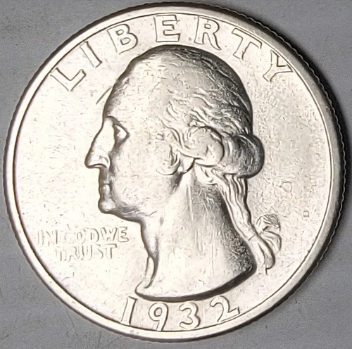 1932 Washington Quarter - Brilliant Uncirculated (BU) condition - 90% Silver