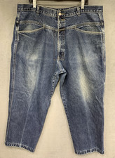 Vintage Marithe Francois Girbaud Mens 42X32 Baggy Cropped Jeans Y2K Blue
