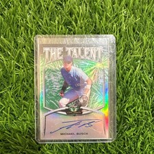 Michael Busch 2019 Leaf Valiant The Talent Auto On Card Green /99 Dodgers Cubs