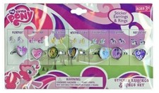 My Little Pony Days of the Week Ring and Earring Set.BNWT
