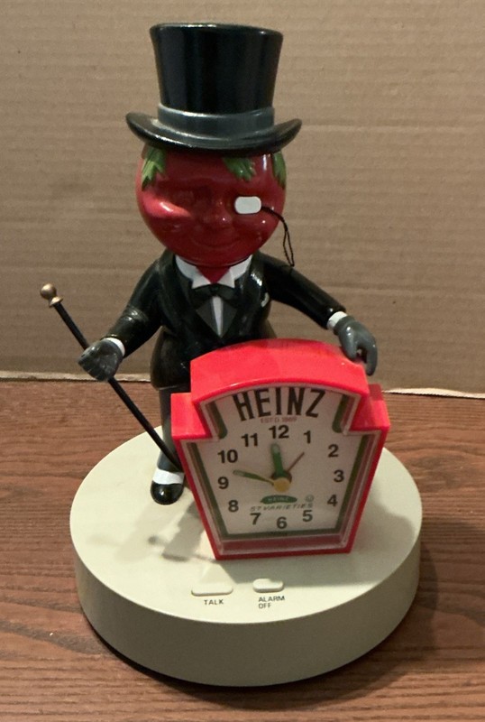 Vintage Heinz Tomato Man Alarm Clock Mr Aristocrat 