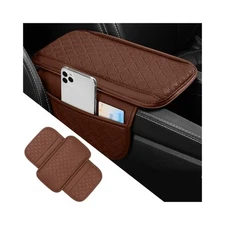 carleef Car Armrest Cover with Pocket Organizer,Leather Middle Console Cover ...