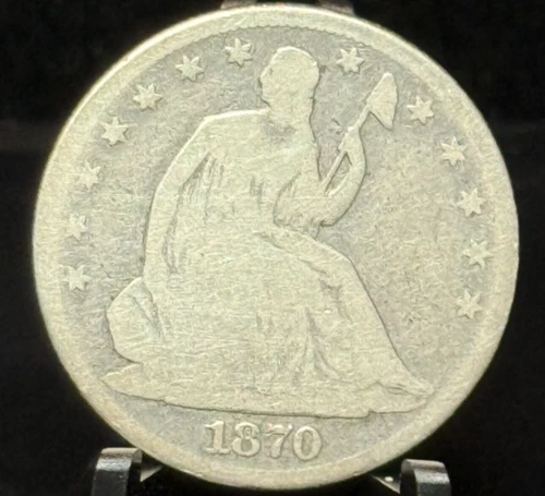 1870 US Seated Liberty Half Dollar 50C Silver Coin