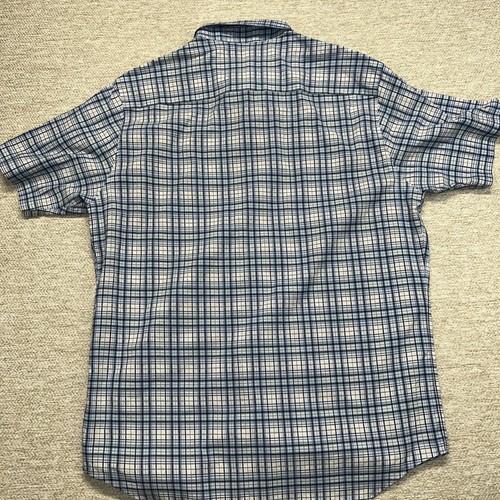 Peter Millar Feather weight Men Large Short Sleeve Blue White Plaid - Picture 4 of 6