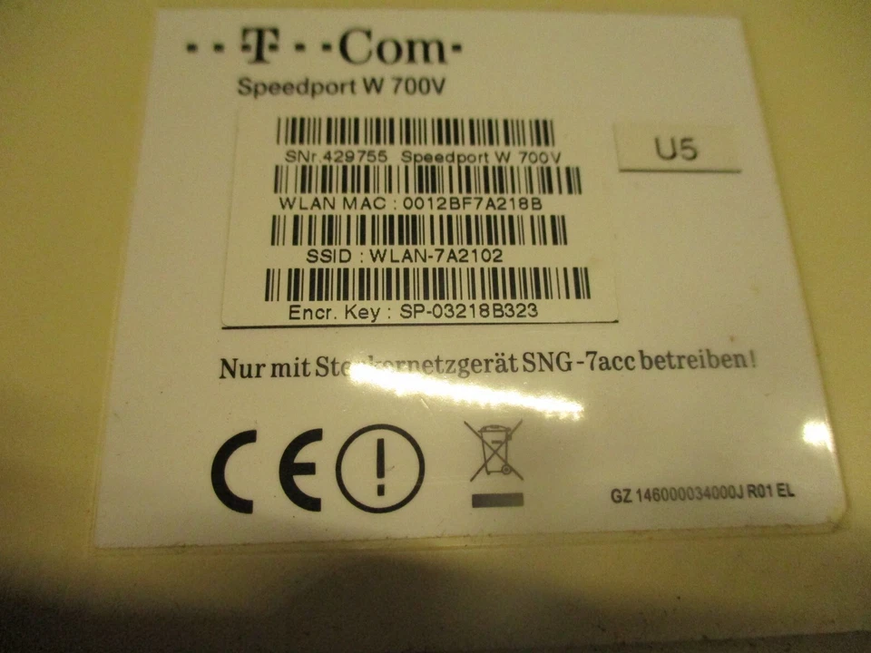 Router Modem " T-Com Speedport W 700V " mit Netzteil - wie abgebildet - Bild 2 von 2