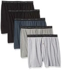 Hanes Men's 5-Pack Exposed Waistband Knit Boxers Assorted Sizes , Colors