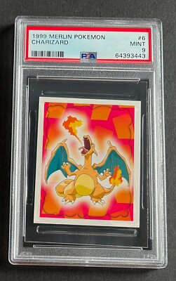 Charizard Merlin Sticker 1999 Merlin Pokemon Charizard Sticker #6 PSA 9 | eBay