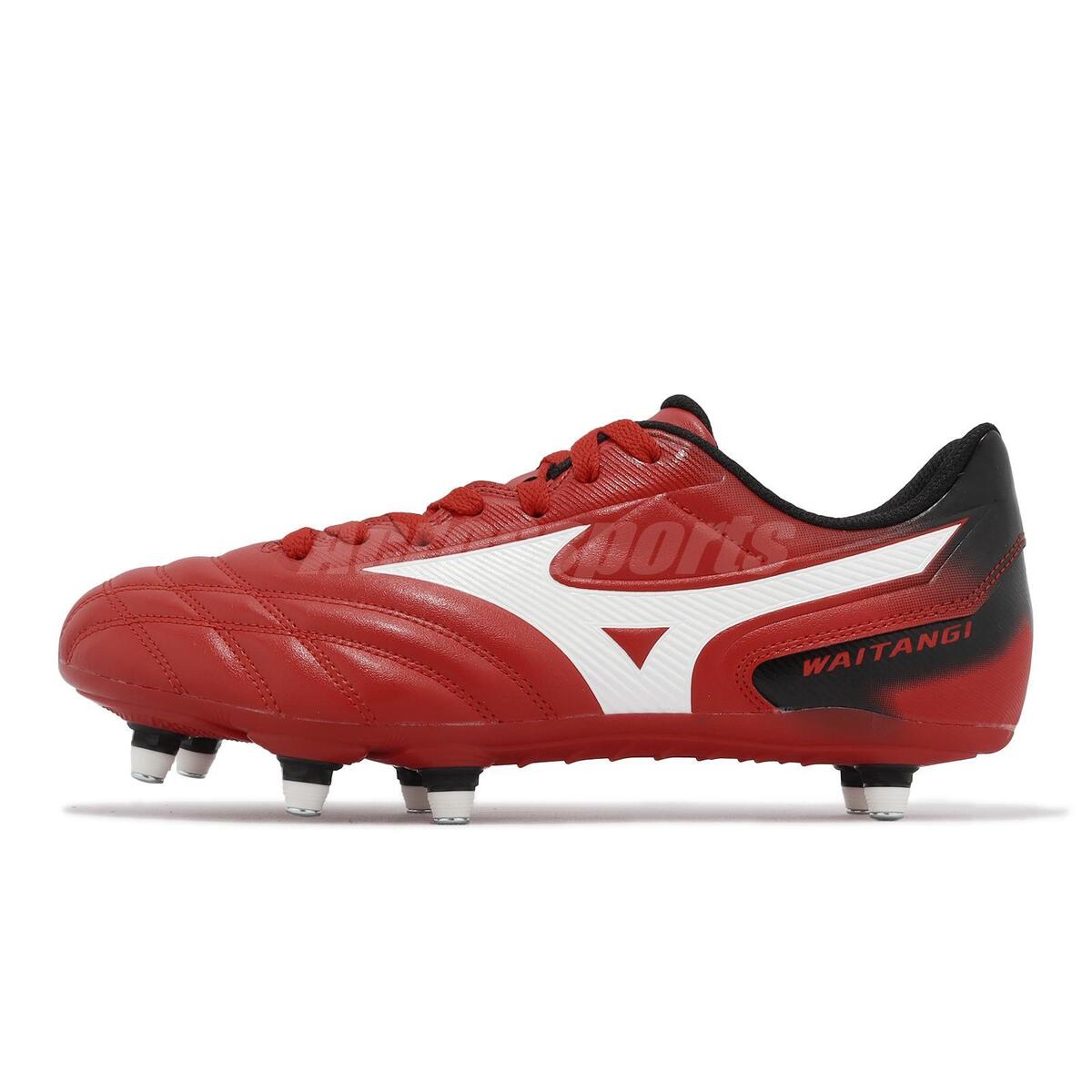 Mizuno Waitangi II CL Super Wide Red White Men Rugby Football Spikes R1GA2001-01 Mizuno Waitangi II CL Super Wide Red White Men Rugby Football Spikes R1GA2001-01