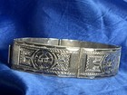 STUNNING DIAMOND CUT STERLING SILVER HINGED BRACELET HALLMARK INIT & STAMP
