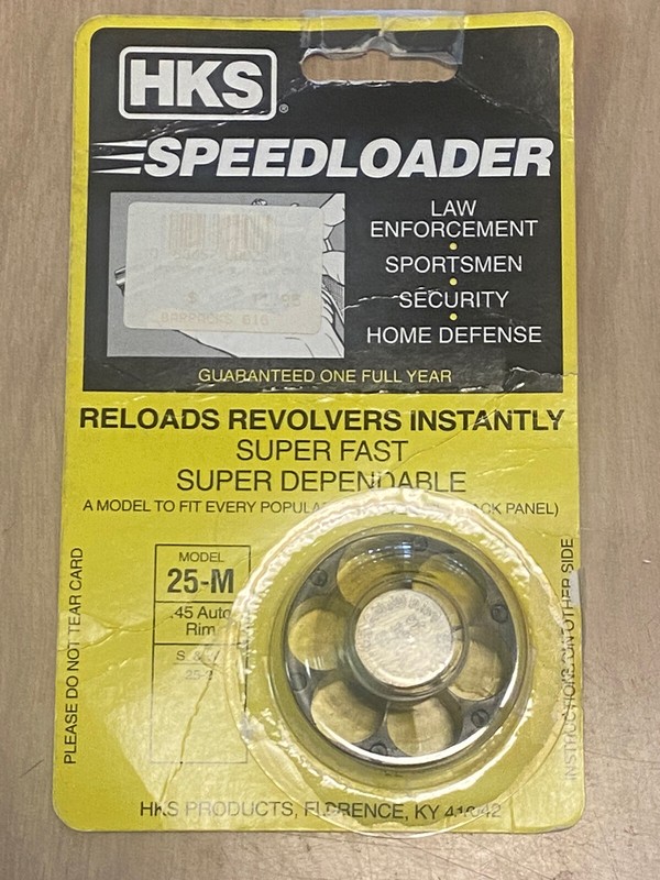 HKS 25-M 45 0.45 Auto Rim 6 Round Speed Loader S&W 25-2 Revolver New On Card