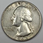 1962-D Washington Quarter - About Uncirculated (AU) KM#164 90% Silver - 5885