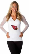 All Sport Couture NFL Womens Arizona Cardinals Wildkat White Shirt NWT XS-XL