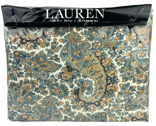 Ralph Lauren QUEEN FULL Riley Paisley Duvet Cover Set Shams CLA TAN Multi Color - Picture 8 of 17