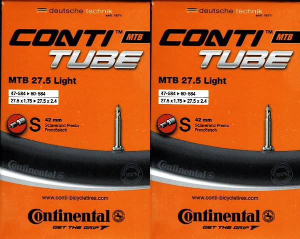 2X Continental Mtb 27,5 Light (650B) Schlauch 27.5 Zoll Sv (47/62-584) Sv 42Mm-image