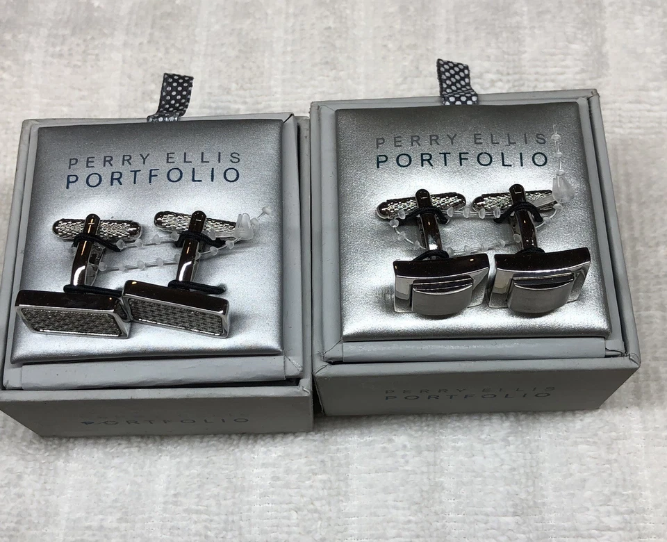 Juegos de gemelos Perry Ellis Portfolio nuevos en caja juego de 2 Foto 2 de 4