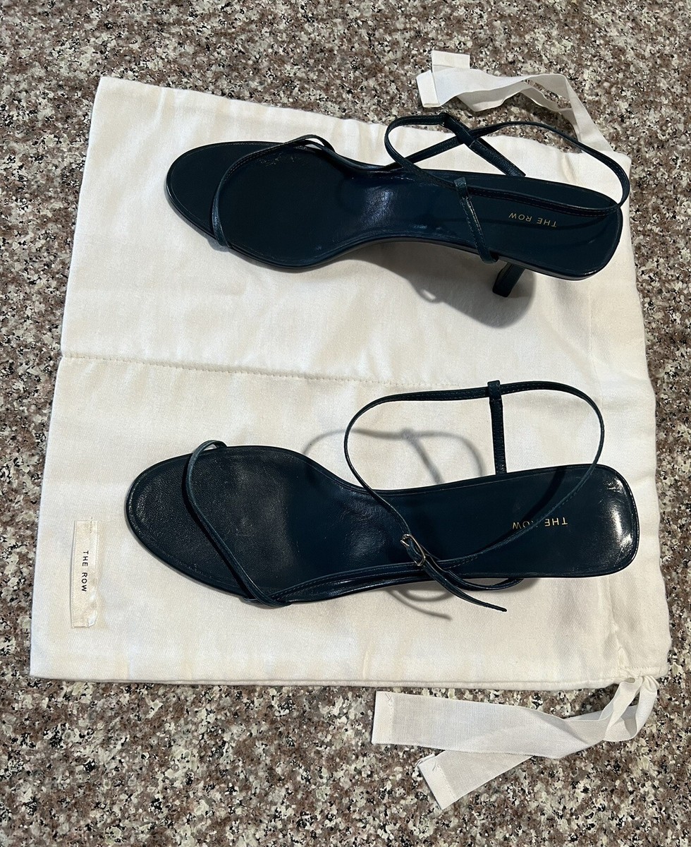 The Row Leather Slingback Sandal Blue Strappy Shoes Size 40 The Row Leather Slingback Sandal Blue Strappy Shoes Size 40