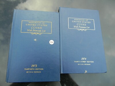 Set of 2 Bluebook Handbook of United States Coins  RS Yeoman Clean 1973 and 1974
