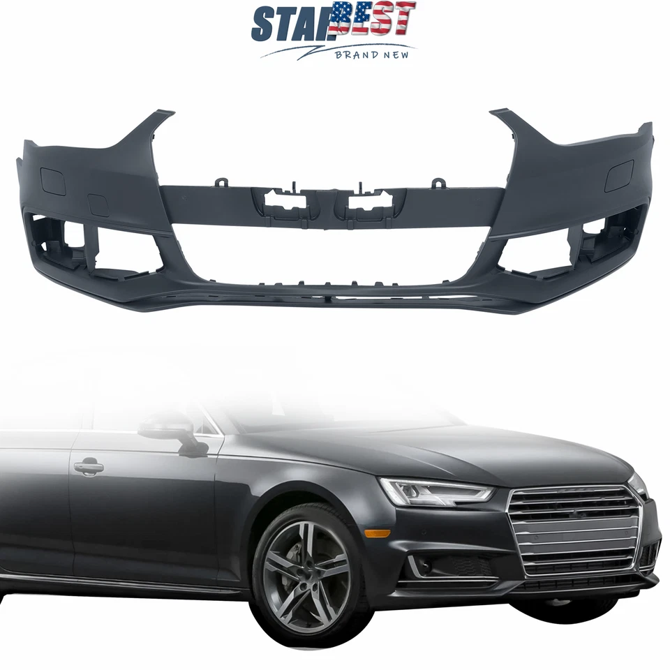 Front Bumper Cover Black Plastic For 2013 2014 2015 2016 Audi A4 S4 A4 Quattro - Изображение 3 из 4