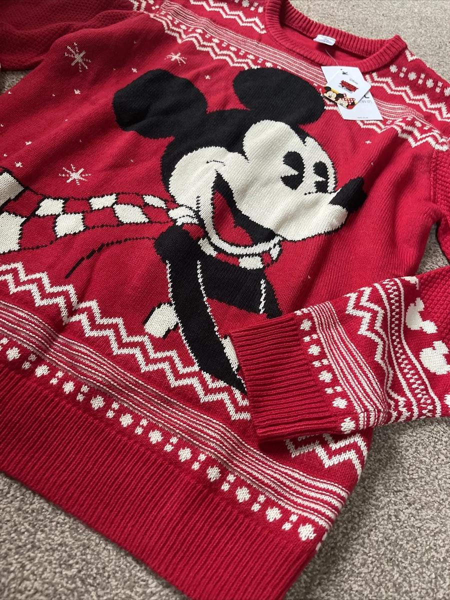 Next Mickey Mouse Mens Knitted Christmas Jumper Size Large