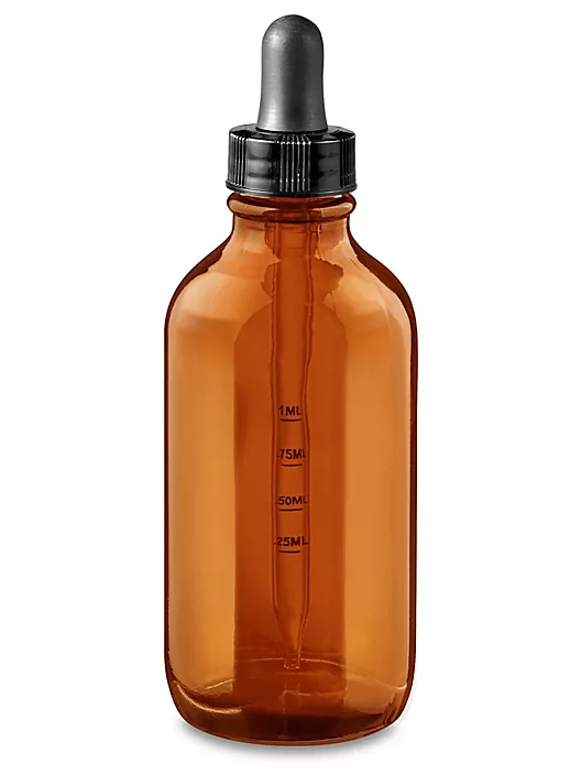 12 Pcs 4oz [120ml] AMBER Boston Round Glass Bottles Dropper with Graduated Marks