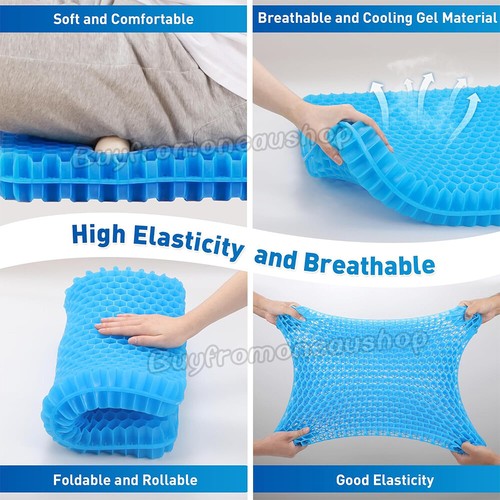 Honeycomb Seat Comfort Support 2 Layer Gel Cushion Back Spine Pain Relief Flex - Picture 7 of 13