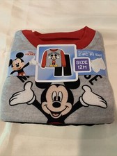 Little Boys Mickey Mouse Flannel Pajama Set Size 12 Months BRAND NEW W TAGS