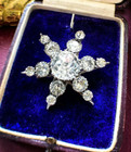 Brooch Pin 14K White Gold Finish 3Ct Round Cut Diamond Lab-Created Beauty Star
