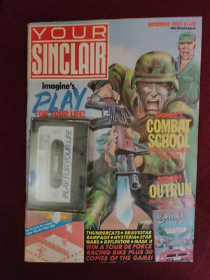 YOUR SINCLAIR - DECEMBER 1987 MAGAZINE + PLAY FOR YOUR LIFE TAPE (no tape cover)