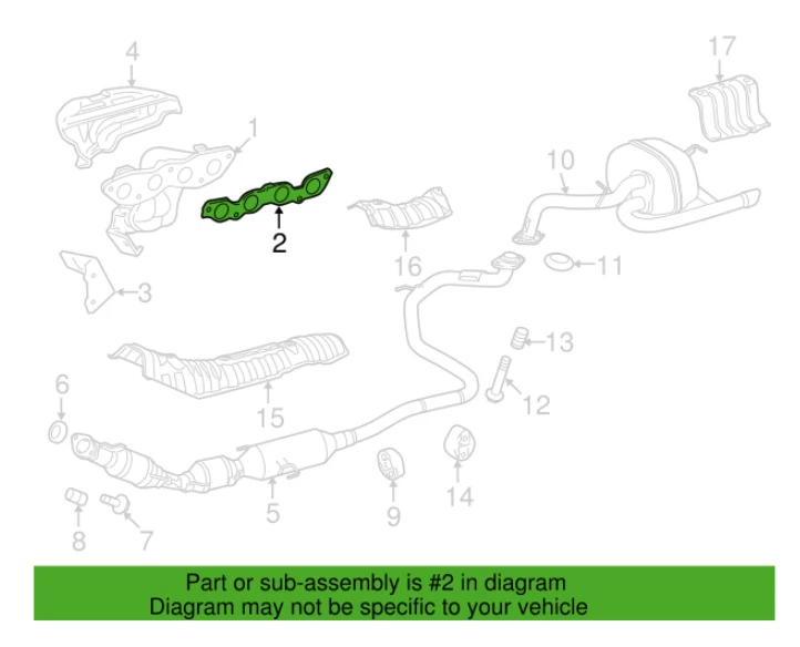 JUNTA COLECTOR ESCAPE ORIGINAL TOYOTA PRIUS C YARIS 2000-19 17173-21020 Foto 3 de 3