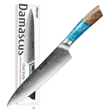 8in Damascus Knife 67-Layer Steel Stainless Steel Chef Knife G10 Resin Handle