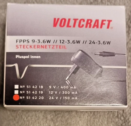 VOLTCRAFT Steckernetzteil, INPUT: 230V , Output 24VDC / 0.15A  5,5mm Hohlstecker