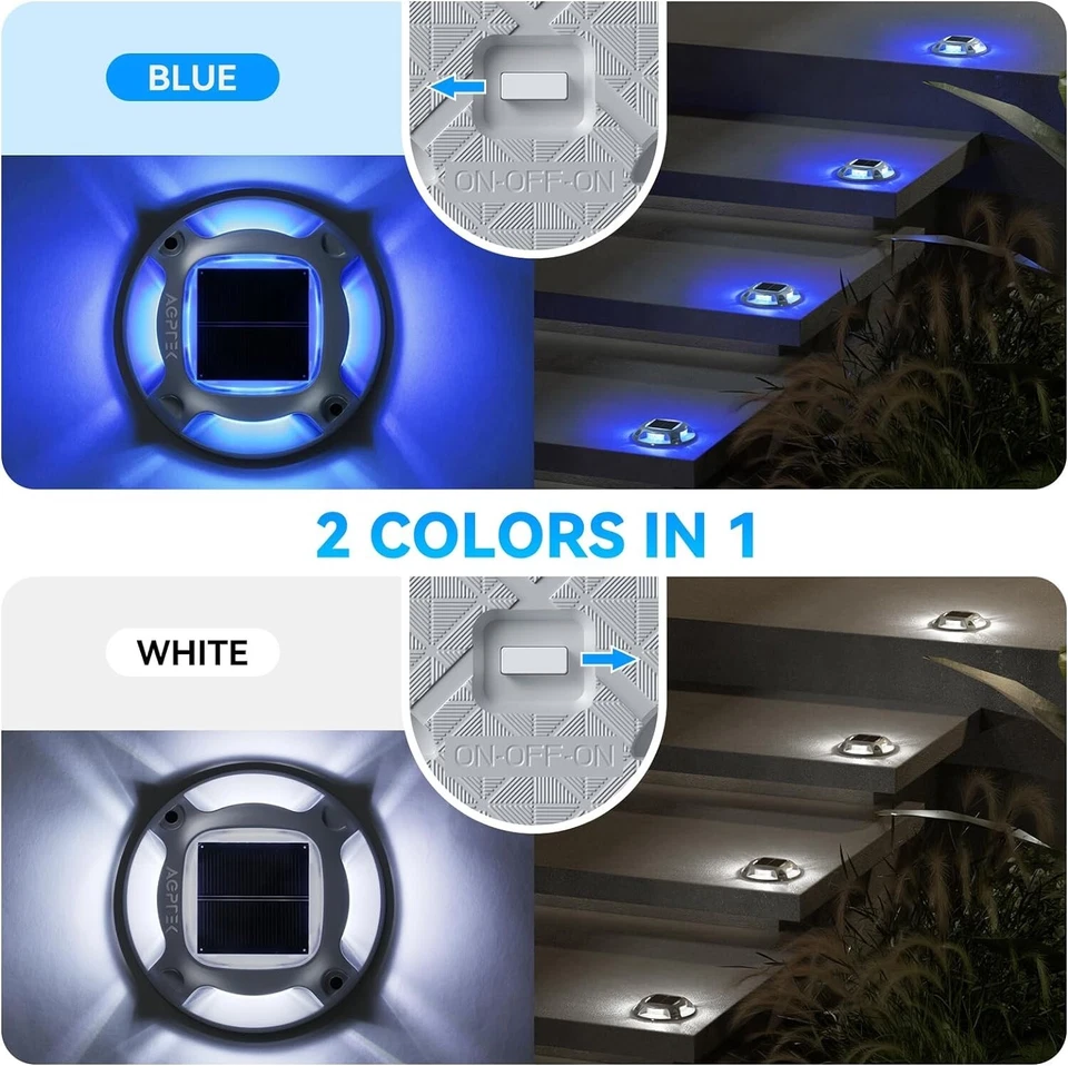 8Pack Led Multicolor Solar Deck Lights Outdoor Dock Driveway Lights for Sidewalk - Image 2 of 4