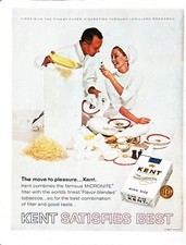 1964 KENT CIGARETTES Large Vintage Print Ad
