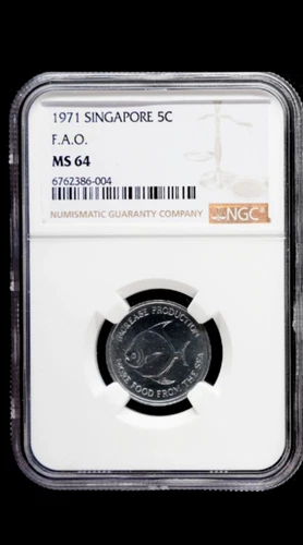 1971(ND) Singapore 5 Cents "F.A.O"  NGC MS 64